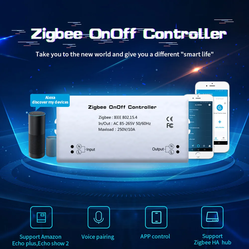 Умный дом Zigbee беспроводной модуль переключателя для Echo/Smart Things Hub модуль для alexa APP и samsung Smart Things APP