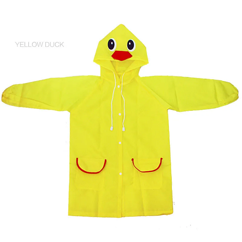 Yellow New Cartoon Animal Style Waterproof Kids Raincoat For Children Rain Coat Rainwear Rainsuit Student Poncho Drop Shipping - Цвет: Yellow