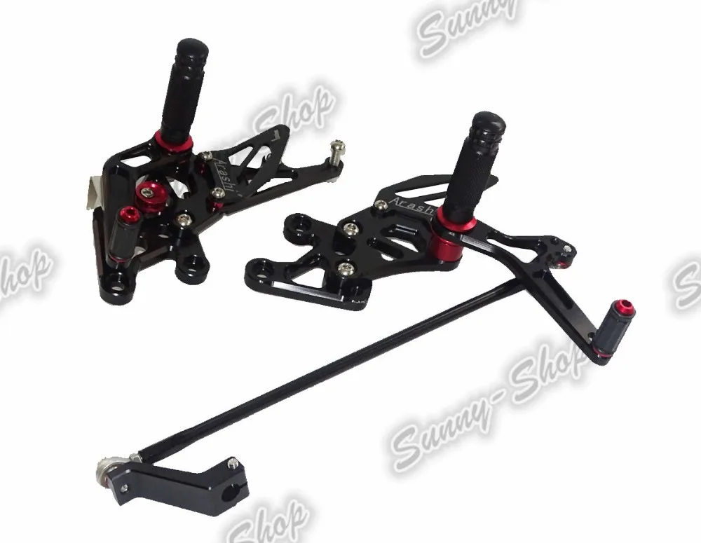 Регулируемый задний райдер Rearset отдых Peg педаль черный для 2006 2015 2014 2013 2012 2011 2010 2008