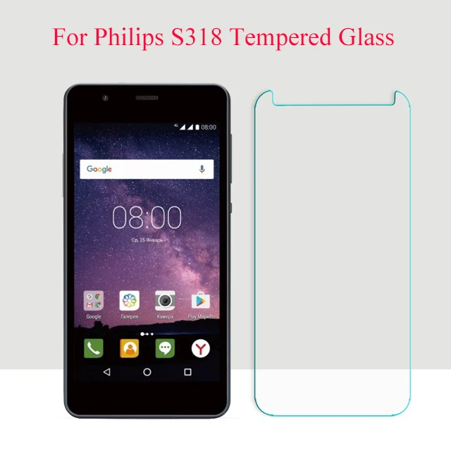 

Tempered Glass For Philips S318 Screen Protector Transparent Protective film For Philips S318 Phone Glass ><