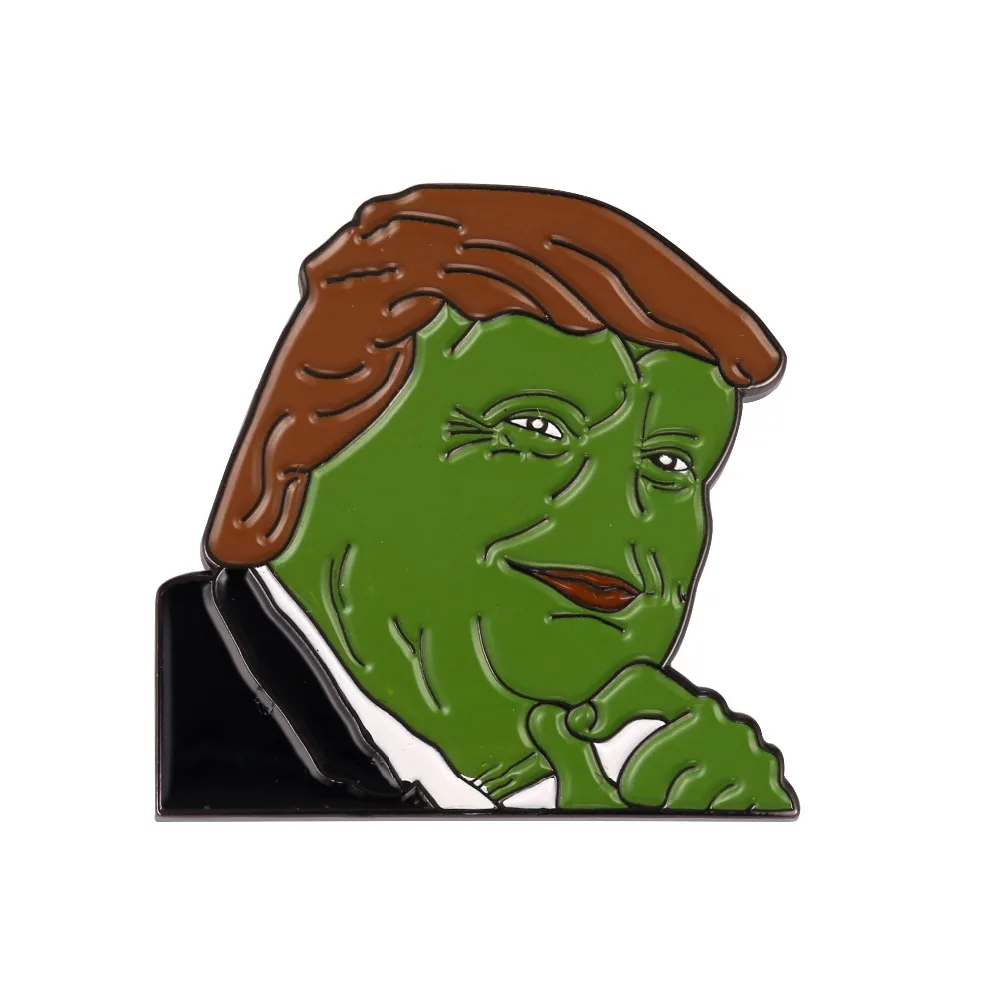 Эмалированный значок pepe лягушка Дональд Трамп|Булавки и значки| |