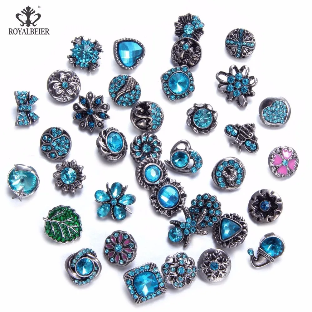 

RoyalBeier 38 шт./лот смеси кнопки с Rhineston 12 мм кнопки для защелки браслета DIY ювелирные изделия женские браслеты