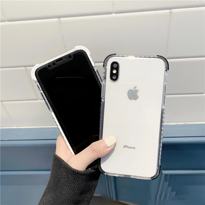 Прозрачный Жесткий ПК Противоударный бампер чехол для iPhone 7 Чехол 8 XR XS Max 8Plus