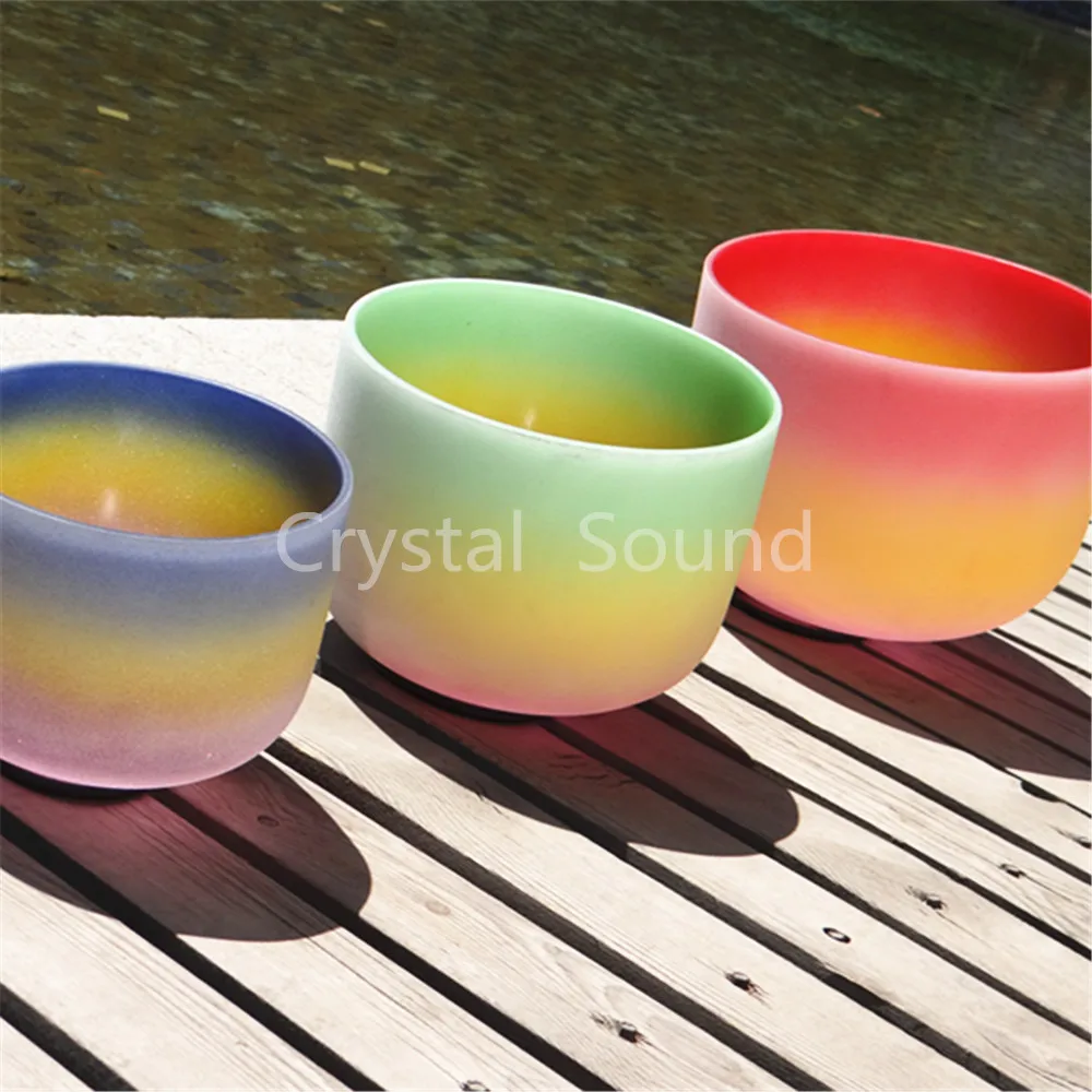 8 Inch B Crown Rainbow Chakra Quartz Crystal Singing Bowl | Спорт и развлечения