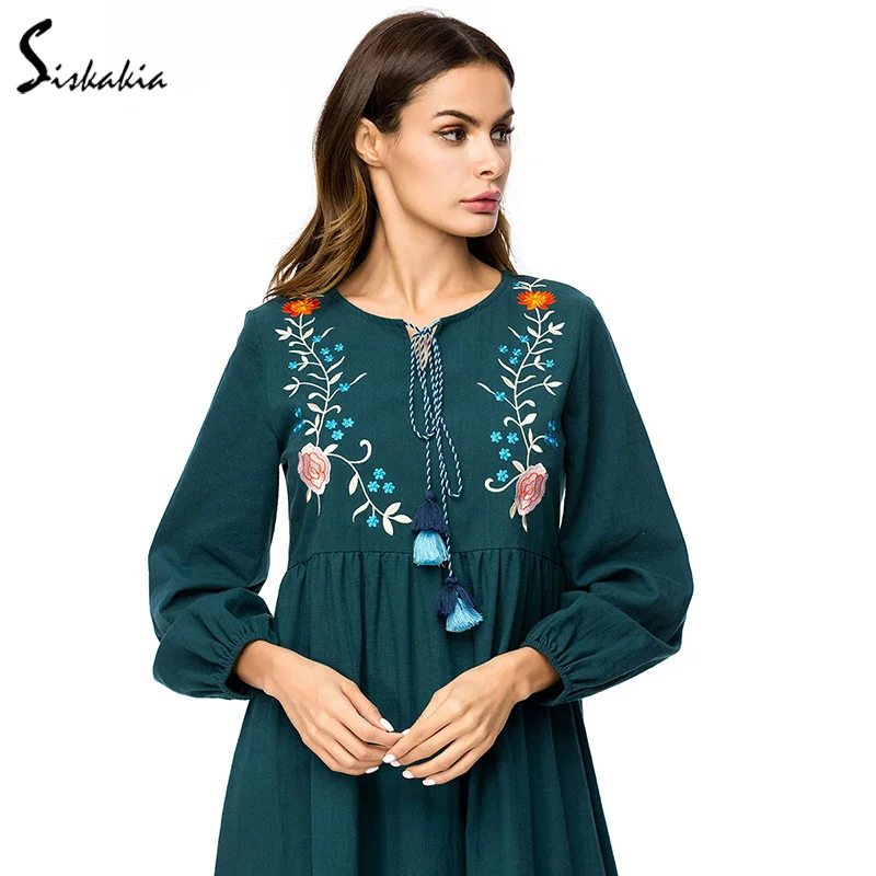 Siskakia элегантное женское длинное платье с цветочной вышивкой для высоких женщин