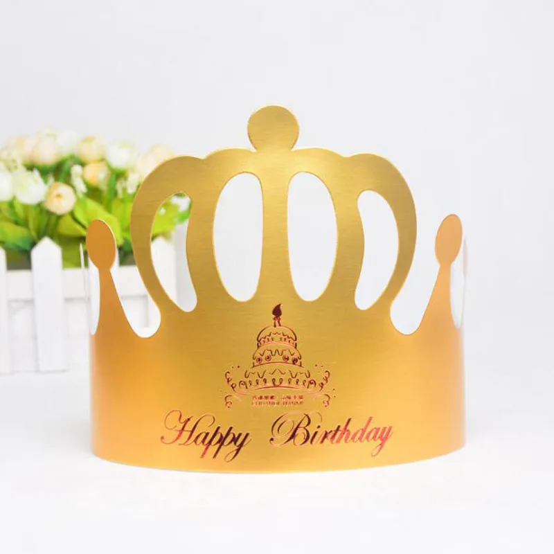 Шапка бронзовая с надписью Happy Birthday для детей и взрослых 100 шт./лот|Шляпы