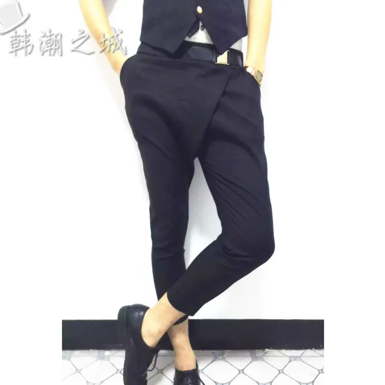 Men's leisure pants slim feet Fall cone type smooth micro baggy Metrosexual small Haren | Мужская одежда