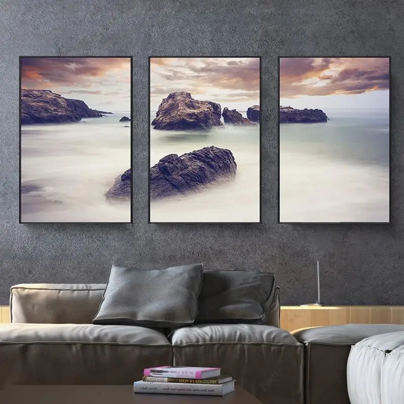 

2018 New Modern Living Room Beach Landscape Triptych Diamond Paintings Full Drilling Simple Bedroom Diamond Painting Embroidery
