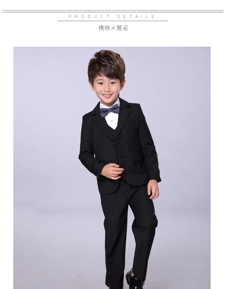 

3 pieces Child suits High Quality Wedding boy suits Jacket pant vest kid Formal Dress School Student Party Costumes