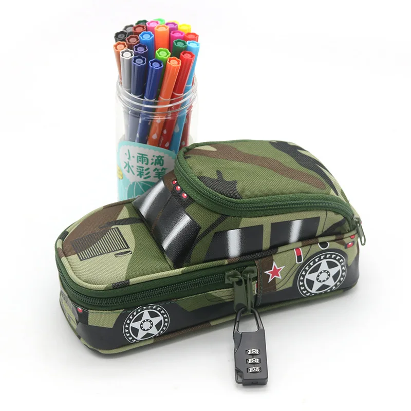 Crative School Pencil Case for Boys Girls Pencilcase Kawaii Password Penal Big Camo Pens Bag Stationery Box Large Pouch Supplies |