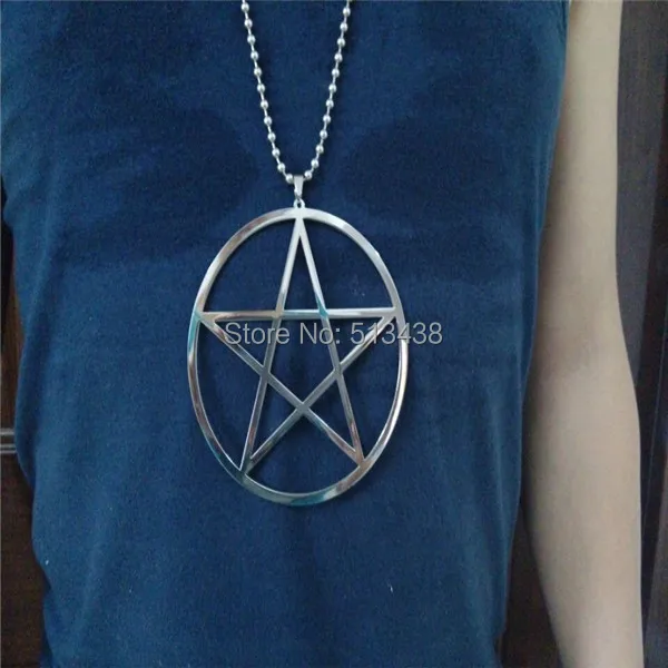 Большой пентаграмма из нержавеющей стали шириной 100 мм символ Wicca языческое
