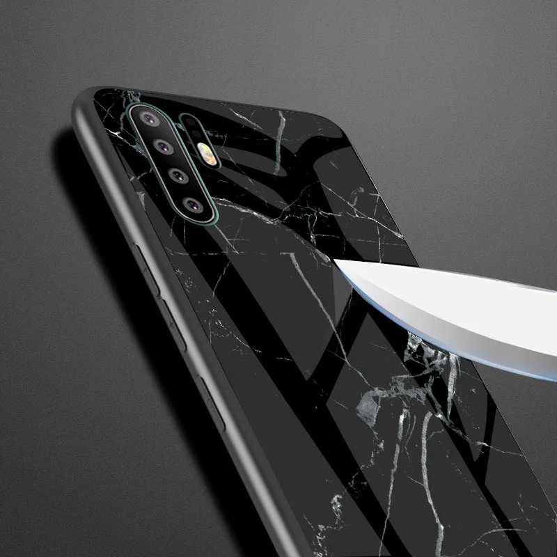 Для huawei P30 Pro Чехол Мрамор зерна прочное защитное Стекло Защита от царапин