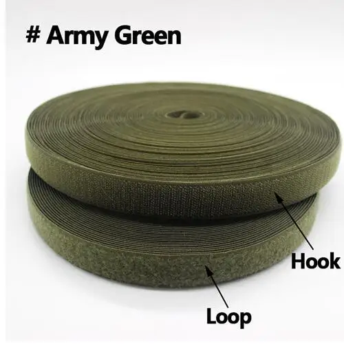 army green 20 мм 13 цветов нейлоновый крючок с застежкой и застежка с петлями волшебная лента Одежда Аксессуары «сделай сам» Лоскутная работа клейкая крепежная лента 25 ярдов/рулон - Цвет: army green