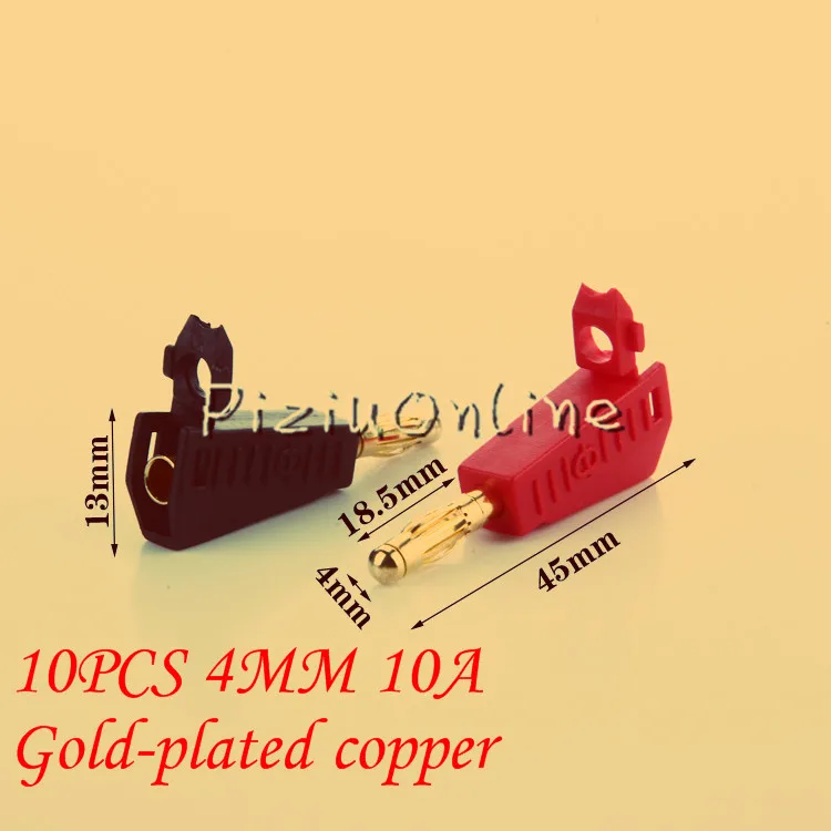 

10PCS YT203 Brand New 4mm Stackable Gold-plated copper Speaker banana plug connector Test Probe Binding Post Free shipping