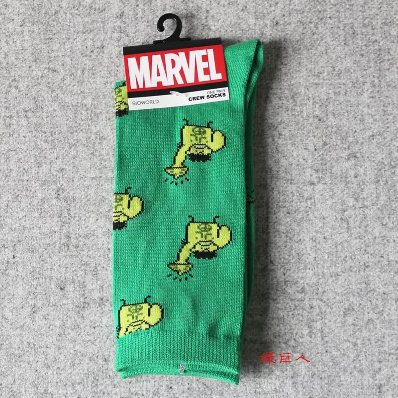 Герой комиксов Marvel General/носки с Бэтменом из мультфильма «Железный человек», «Капитан Америка», теплые Нескользящие Повседневные носки до колена с вышитым рисунком