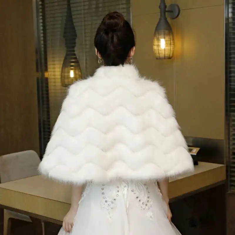 Искусственный мех Свадебная шаль для женщин Свадебные платья невесты аксессуары