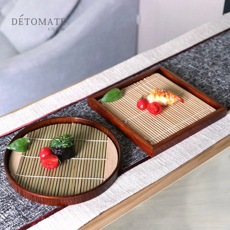Новая Корейская тарелка для суши Detomate деревянный квадратный небольшой
