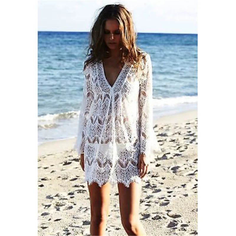 Новинка летний купальник кружевной ажурный вязанный крючком пляжный бикини