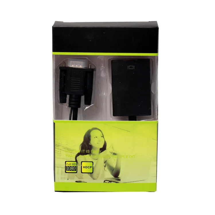 20 шт./лот Full HD 1080P VGA в HDMI аудио видео кабель адаптер конвертер с USB кабелем для ТВ ПК