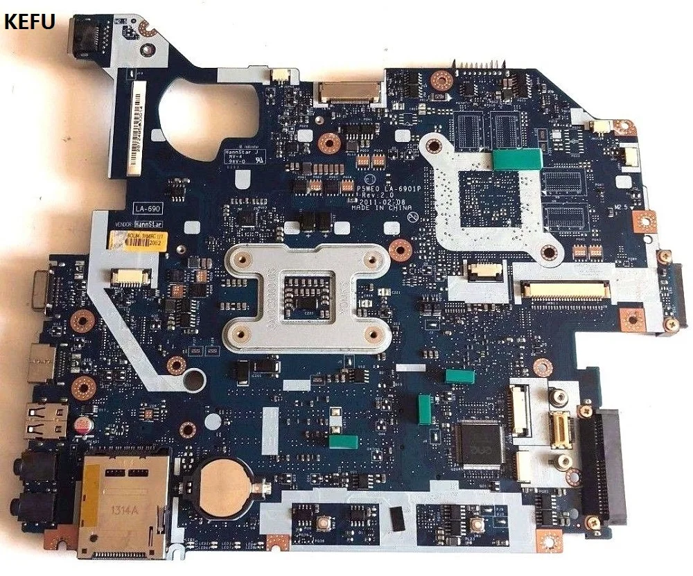 KEFU MBBYJ02001 для acer 5750 5750G материнская плата P5WE0 LA-6901P полностью протестирована