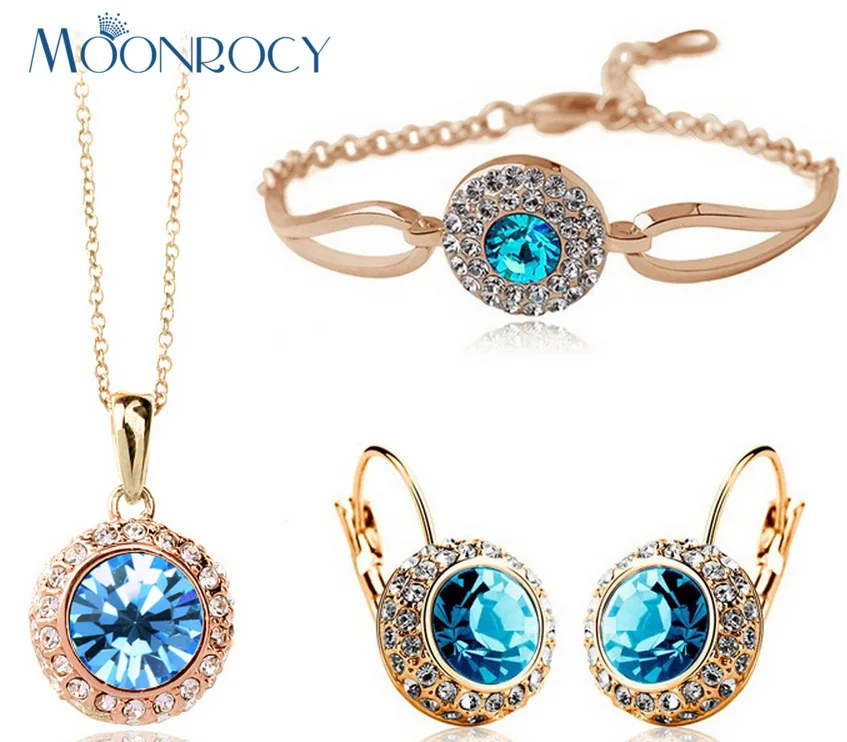 Moonrocy розовое золото Цвет Бесплатная доставка Модные прозрачные Цепочки и