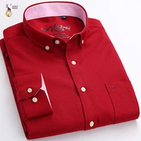aoliwen 2020 men long sleeve oxford shirt printing solid color stripe high quality spring and autumn casual shirts for men slim