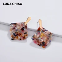 luna chiao geometric colorful big acrylic acetate statement earrings for women fashion jewelry gift resin drop earrings