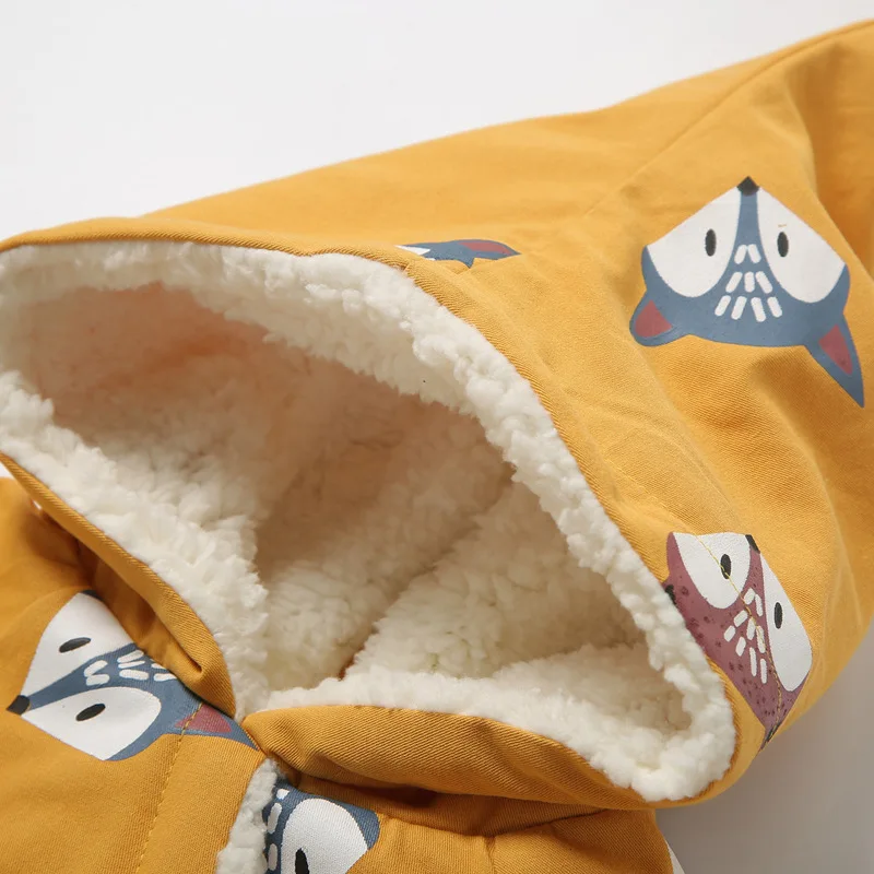 Зимняя детская теплая Вельветовая верхняя одежда, Bebes толстовка с капюшоном, От 0 до 3 лет, Волшебная Шляпа ведьмы, лиса, собака, Детская куртка с капюшоном для маленьких девочек детское пальто для девочек