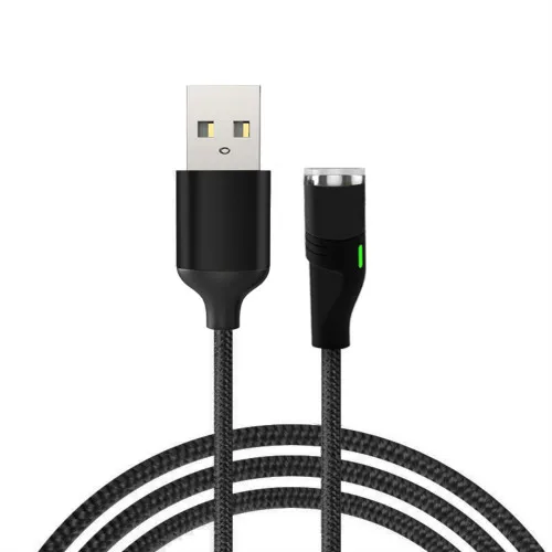 VOXLINK 1 м светодиодный магнитный USB кабель для iPhone Xs 6 и USB TypeC кабель и Micro USB нейлоновая оплетка для samsung Xiaomi huawei USB C - Цвет: Black Cable no Plug