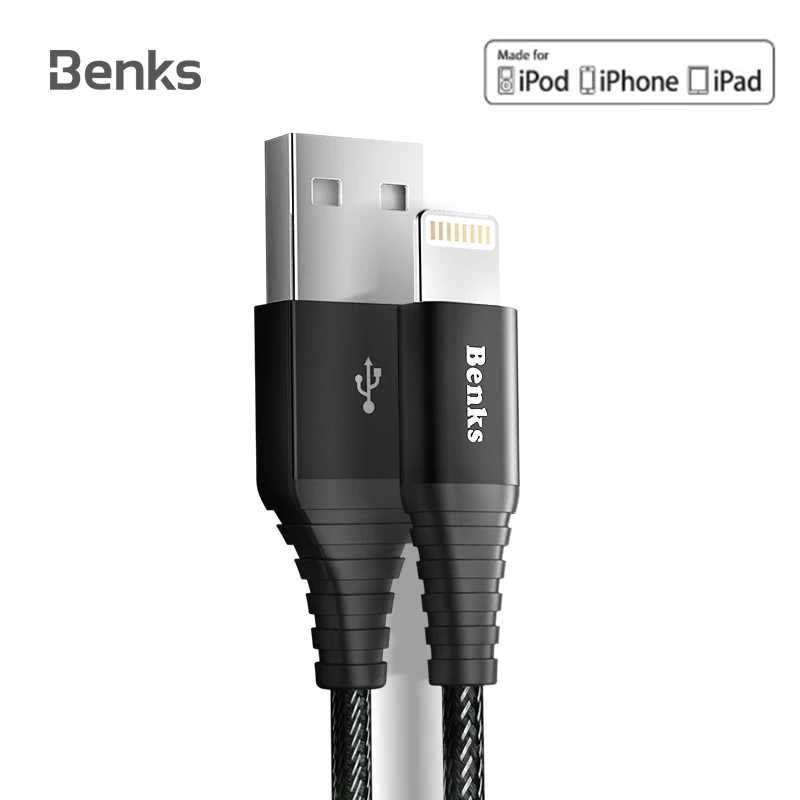 Benks M09 Сертифицированный MFi usb кабель с разъемом Lightning для iPhone Дата Зарядное