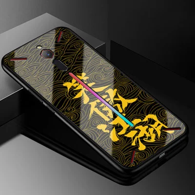 Чехол для zte Nubia Red Magic Red Devil NX609J чехол из закаленного стекла+ чехол с мягкими краями для Nubia Red Devil стеклянный чехол s shell - Цвет: A2