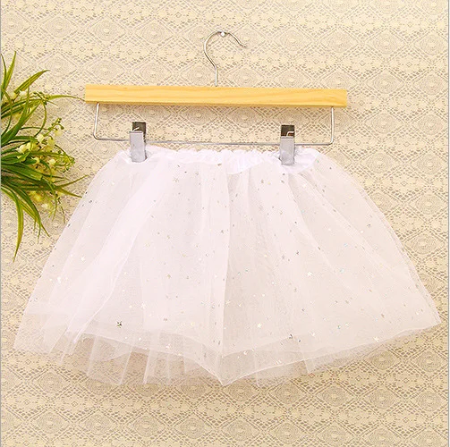 Милые однотонные юбки пачки с блестками для девочек детские трехслойные