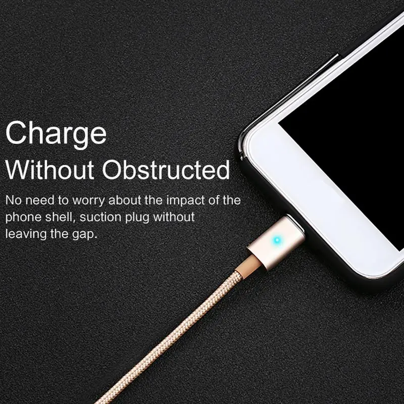 Магнитный кабель USAMS для USB Type c золотого цвета 1 2 м а/5 В нейлоновый зарядный