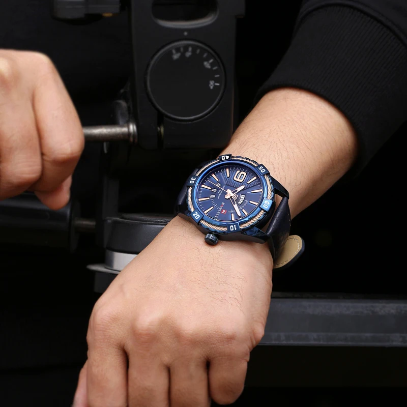 2018 NAVIFORCE Brand Men's Fashion Casual Sport Watches Waterproof Leather Quartz Watch Man military Hour Date Clock Relogio | Наручные
