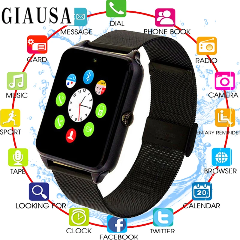 2019 Новый смарт часы плюс металлический ремешок Bluetooth наручные Smartwatch Поддержка Sim