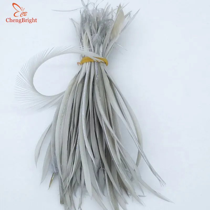 light grey ChengBright натуральные перья 20 шт./партия 13-18 см/5-7 дюймов гусиное перо цветные перья, пух для украшения - Цвет: light grey