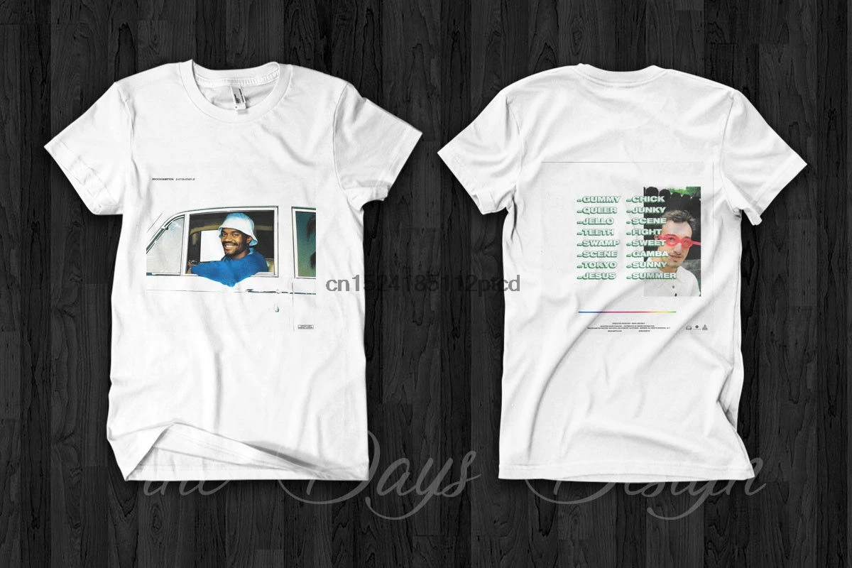 Brockhampton Saturation II Album Art T Shirt Authentic Logo Tour Merch White