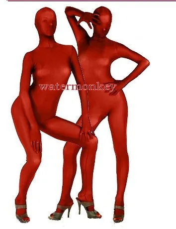 Красный цвет унисекс полноразмерный спандекс боди зентай сексуальное нарядное