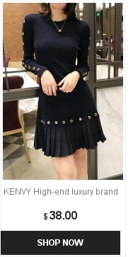 KENVY/роскошное модное Брендовое Женское зимнее шерстяное платье с перьями
