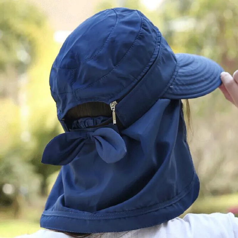 Пляжная шляпа с большими полями съемная Солнцезащитная УФ-защитой для девушек