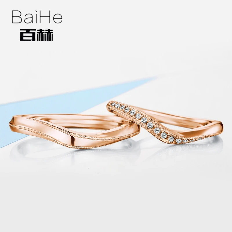 Женское кольцо BAIHE из 100% натурального золота 18 К 0 12 карат сертифицированное