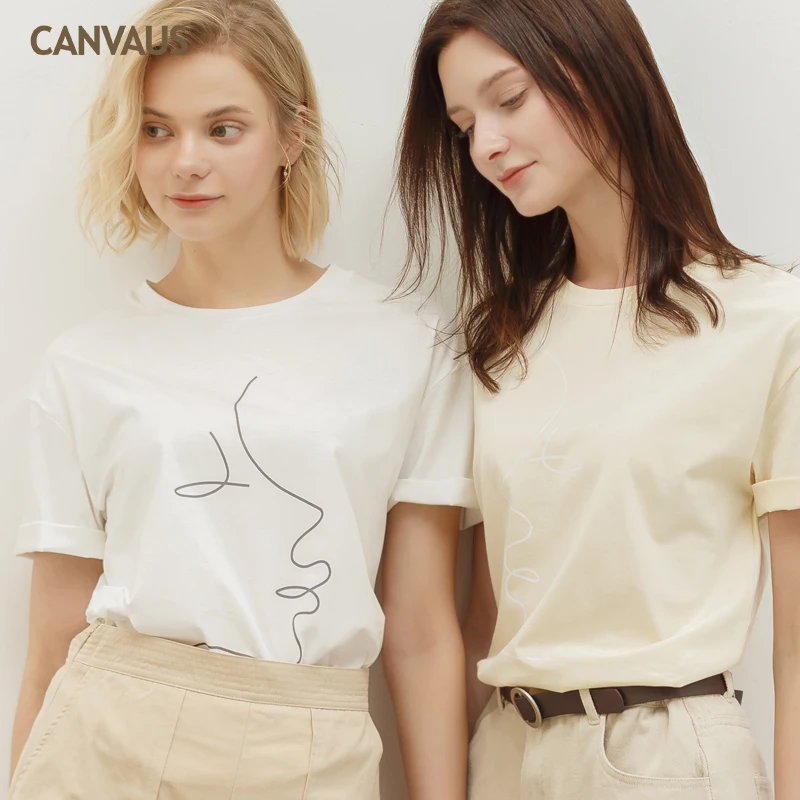 Canvaus 2019 летняя абстрактная Футболка с принтом повседневная хлопковая футболка
