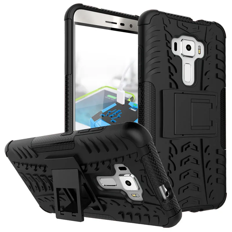 SEASHORE силиконовый+ PC чехол для Zenfone3 чехол s резиновый ЖЕСТКИЙ чехол для Asus Zenfone 3 ZE552KL ZE520KL чехол для телефона чехол - Цвет: Черный
