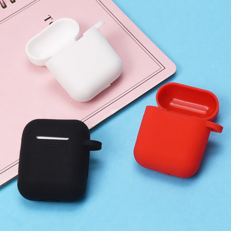 Мягкий силиконовый чехол для AirPods защитный цветной iPhone Xs Max Xr X 10 Беспроводные