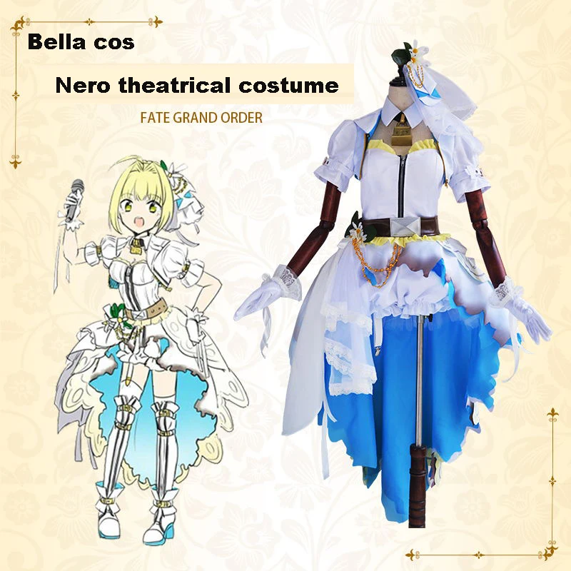 Fate grand order Saber Nero Claudius костюм для костюмированной вечеринки Платье с цветочным