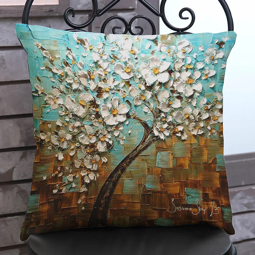 Декоративная наволочка из хлопка и льна 45x45 см|cushion cover|decorative cushion coversdecorative pillow covers