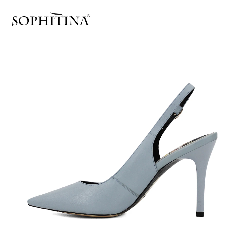 SOPHITINA/Брендовые женские босоножки из однотонные натуральной кожи. Летние туфли с
