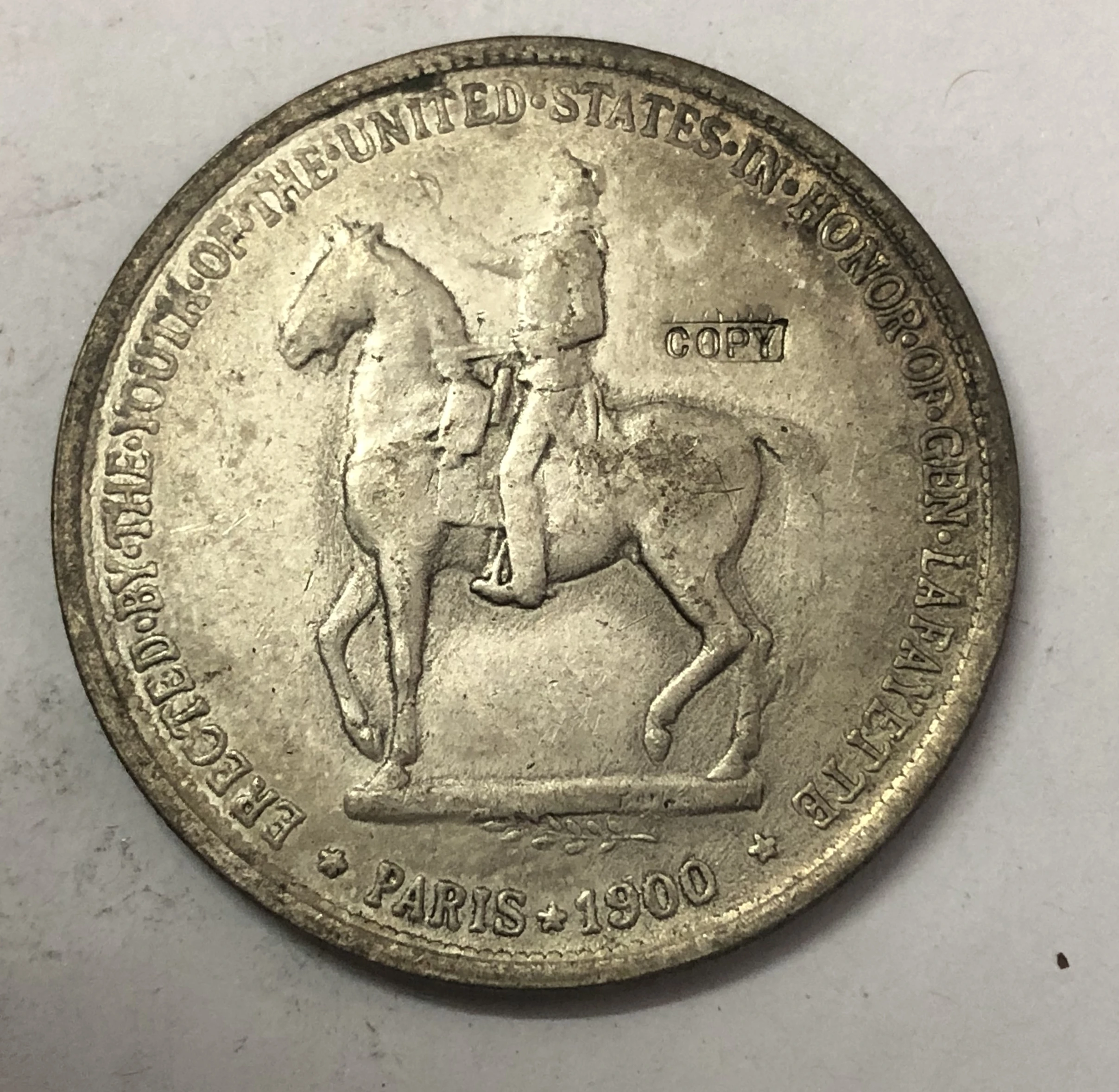 1900 США 1 доллар Lafayette Посеребренная копия монеты|Безвалютные монеты| |
