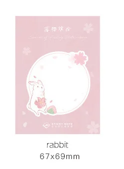 1 шт. Kawaii милые вишня, Сакура косплей Shiba «Лисья Секретная служба»(Inu Стикеры Маркер ручки управления блокнот для заметок повестки дня прайс-лист бумаги для заметок на клейкой основе канцелярские принадлежности sl1845 - Цвет: rabbit