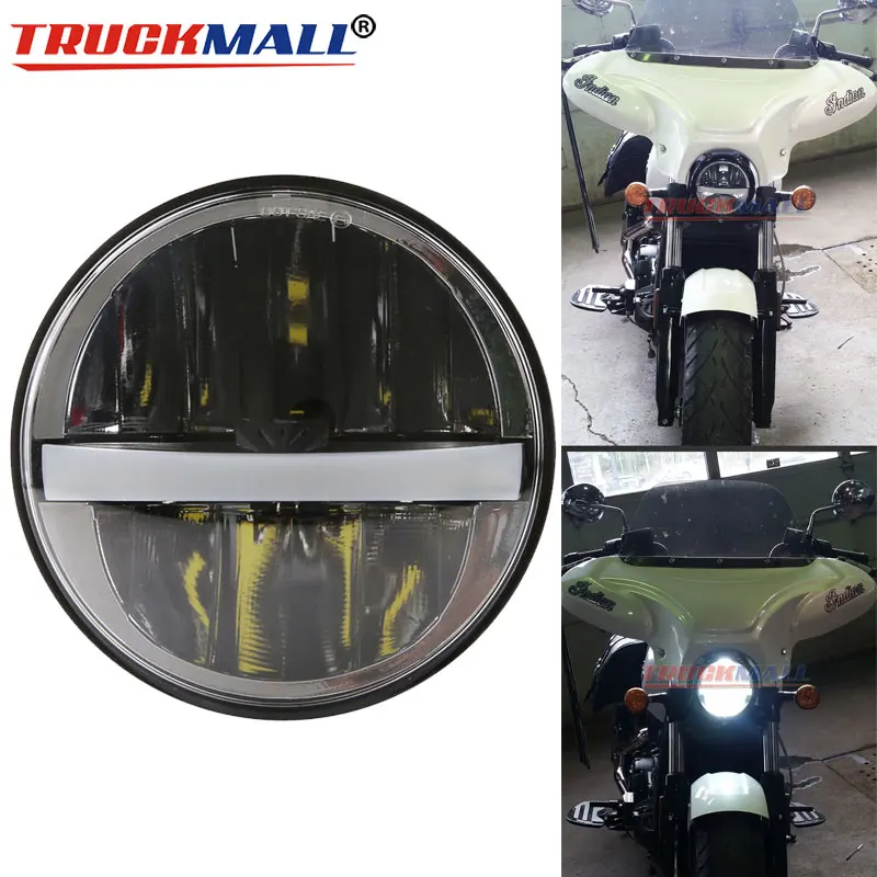 5 75 дюймов фара двигателя 3/4 &quotБелый DRL налобный фонарь для Dyna Sporter Street Bob FXDB